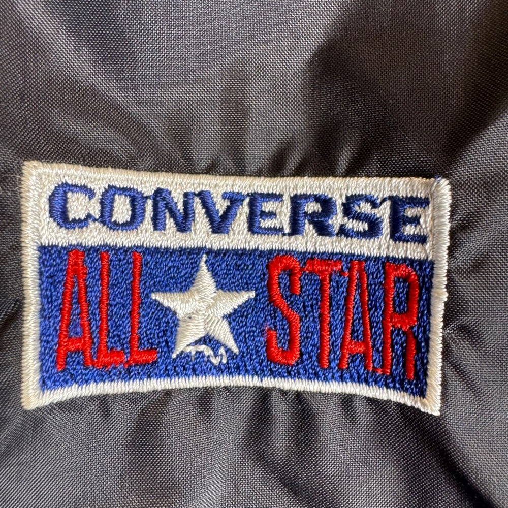 Vintage Converse All Star Windbreaker Nylon Jacket Mens L Black - Picture 7 of 9